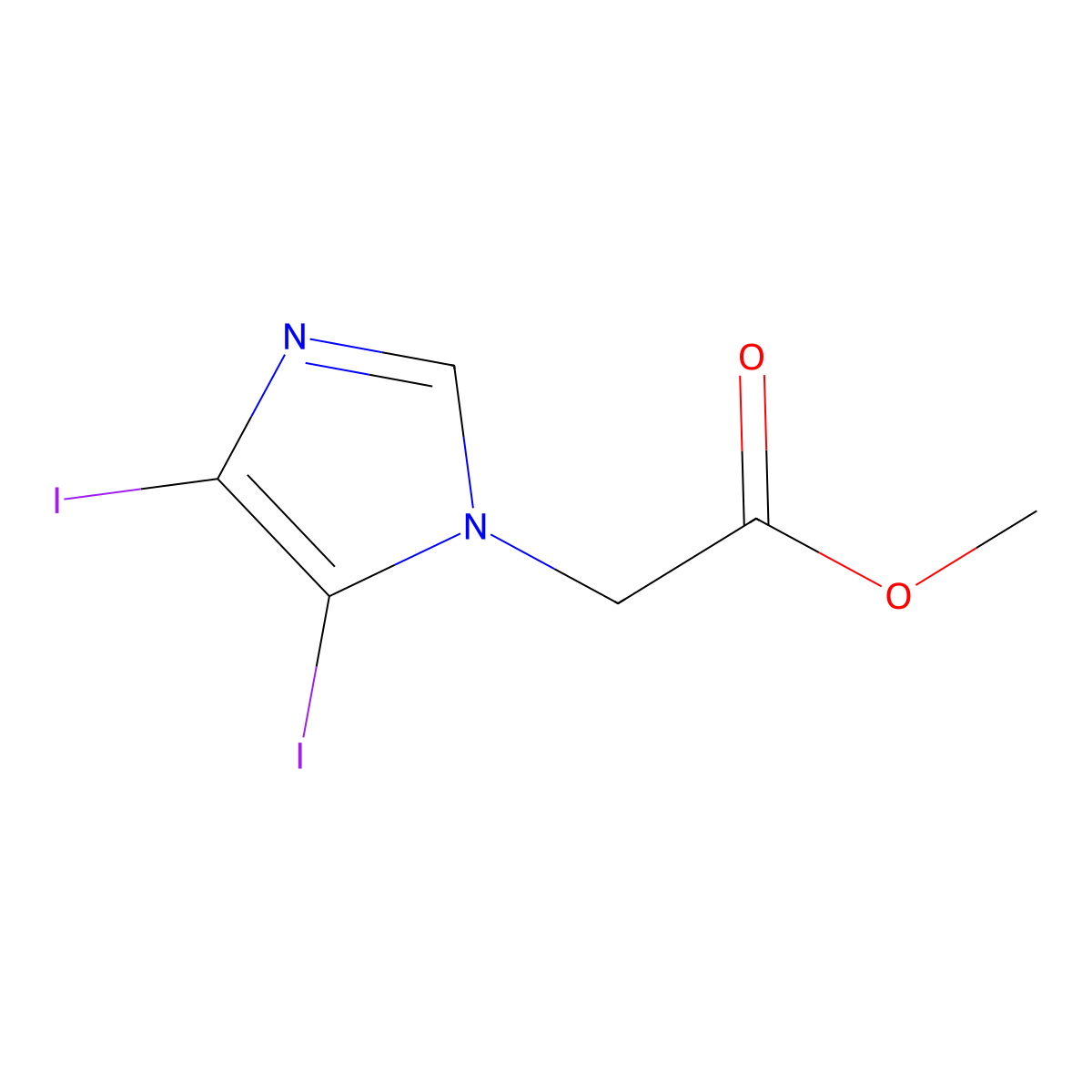 methyl 2-(4,5-diiodo-1H-imidazol-1-yl)acetate molecular structure, CAS 1189749-31-2