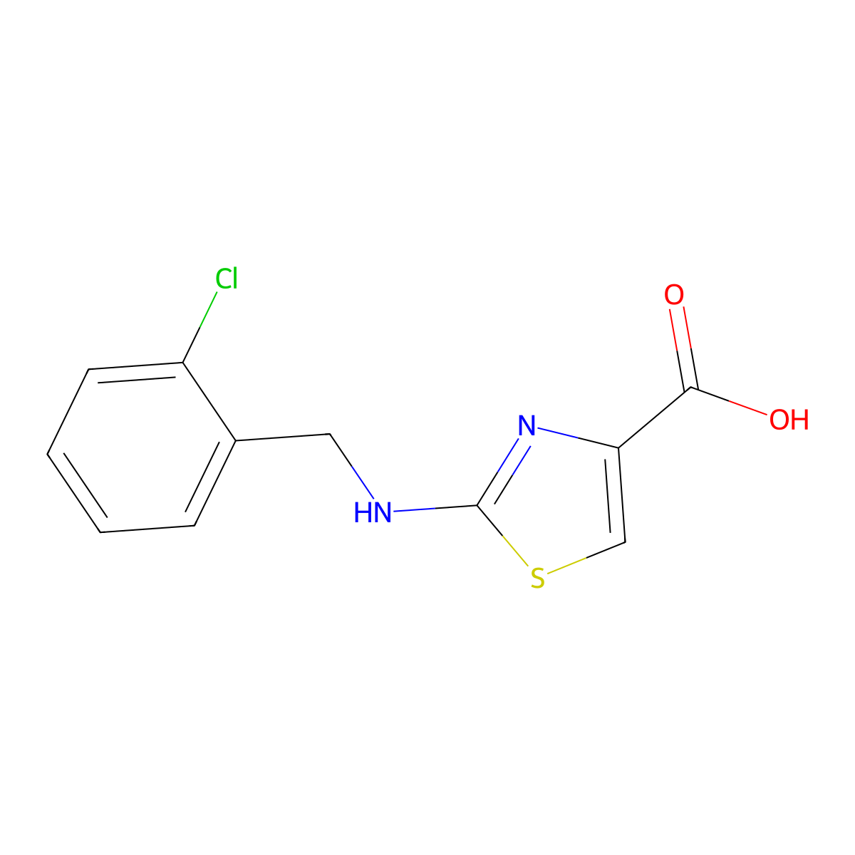 2-[(2-Chlorobenzyl)amino]-1,3-thiazole-4-carboxylic acid molecular structure, CAS 1189749-33-4