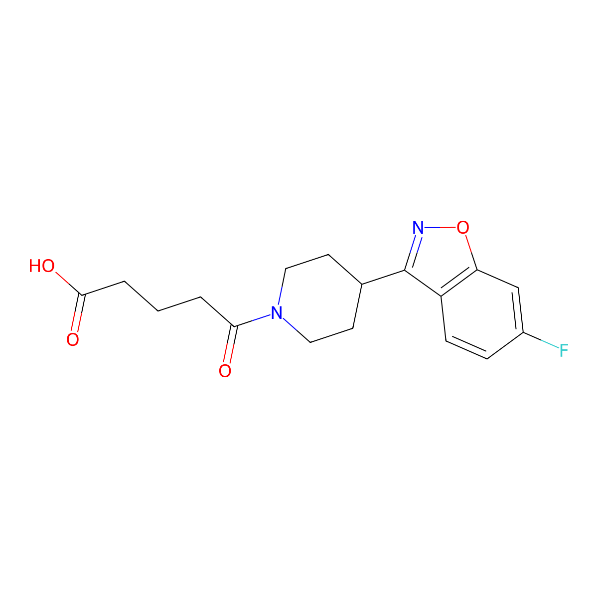 5-[4-(6-Fluoro-1,2-benzisoxazol-3-yl)piperidin-1-yl]-5-oxopentanoic acid molecular structure, CAS 1189749-34-5