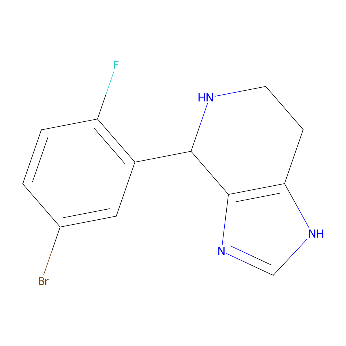 4-(5-bromo-2-fluorophenyl)-4,5,6,7-tetrahydro-3H-imidazo[4,5-c]pyridine molecular structure, CAS 1189749-35-6