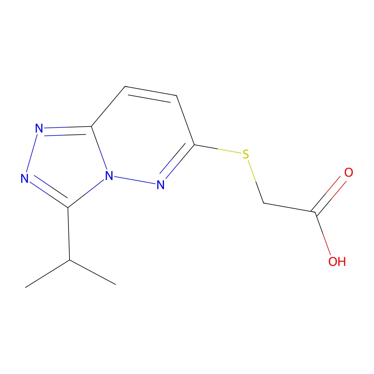 [(3-Isopropyl[1,2,4]triazolo[4,3-b]pyridazin-6-yl)thio]acetic acid molecular structure, CAS 1189749-40-3