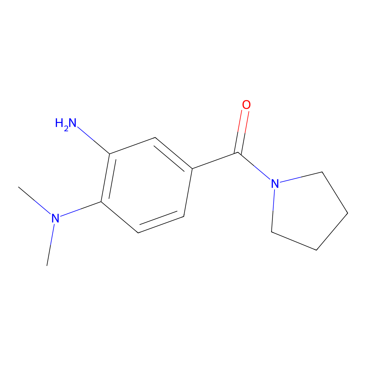 (3-Amino-4-(dimethylamino)phenyl)(pyrrolidin-1-yl)methanone molecular structure, CAS 1189749-45-8