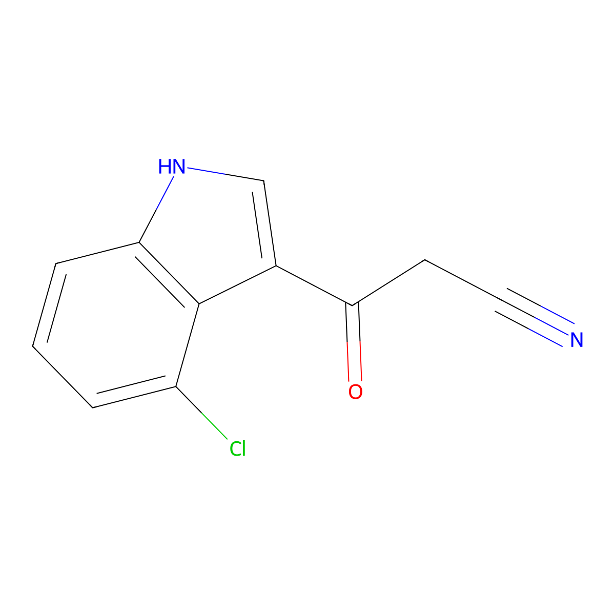 3-(4-chloro-1H-indol-3-yl)-3-oxopropanenitrile molecular structure, CAS 1189749-49-2