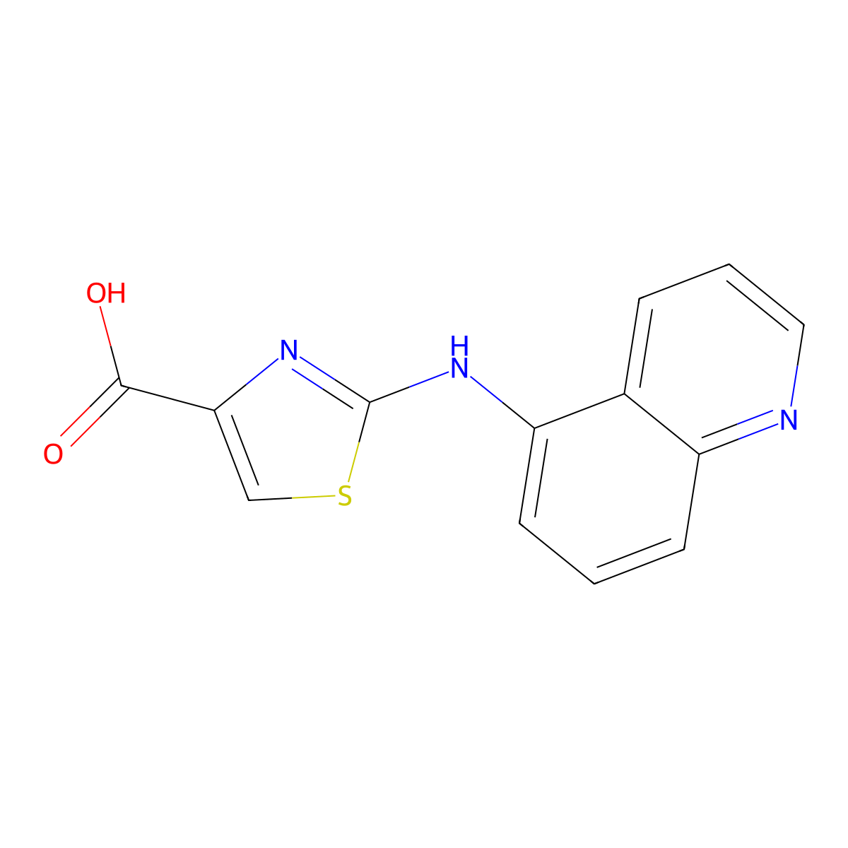 2-(Quinolin-5-ylamino)-1,3-thiazole-4-carboxylic acid molecular structure, CAS 1189749-55-0