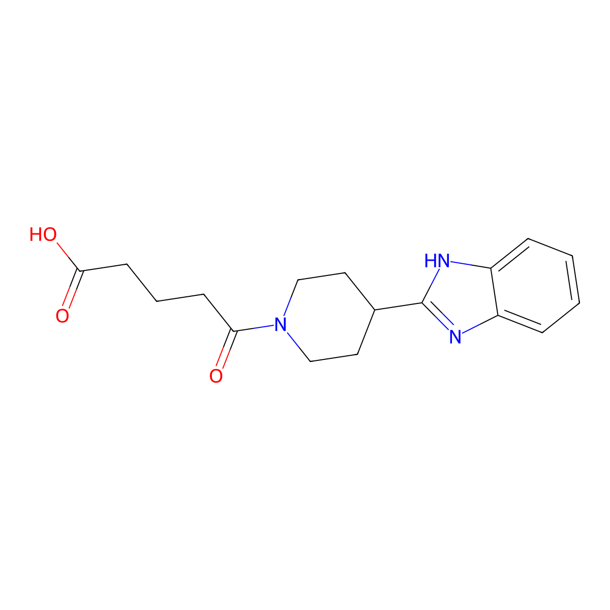 5-(4-(1H-benzo[d]imidazol-2-yl)piperidin-1-yl)-5-oxopentanoic acid molecular structure, CAS 1189749-58-3
