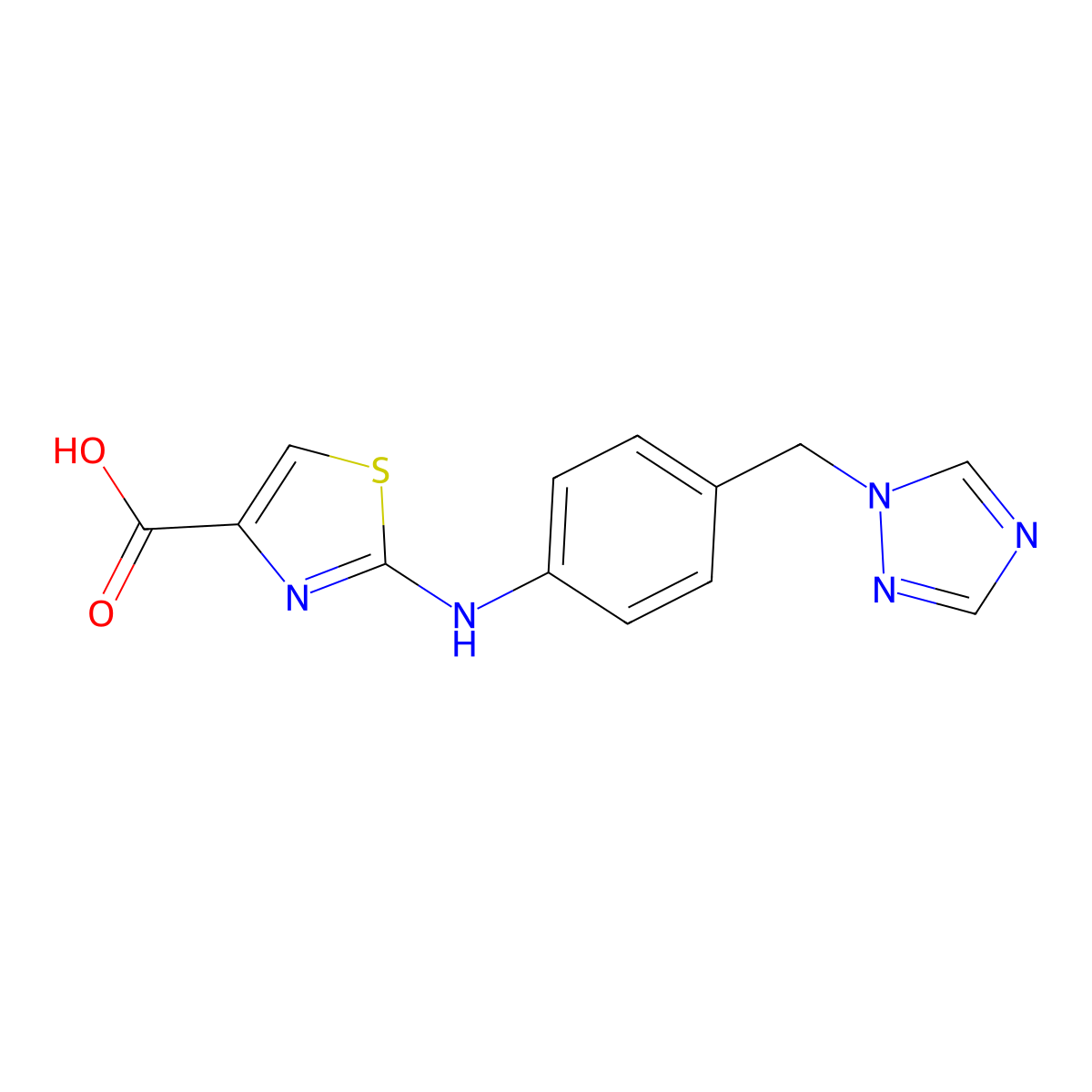 2-{[4-(1H-1,2,4-triazol-1-ylmethyl)phenyl]amino}-1,3-thiazole-4-carboxylic acid molecular structure, CAS 1189749-59-4