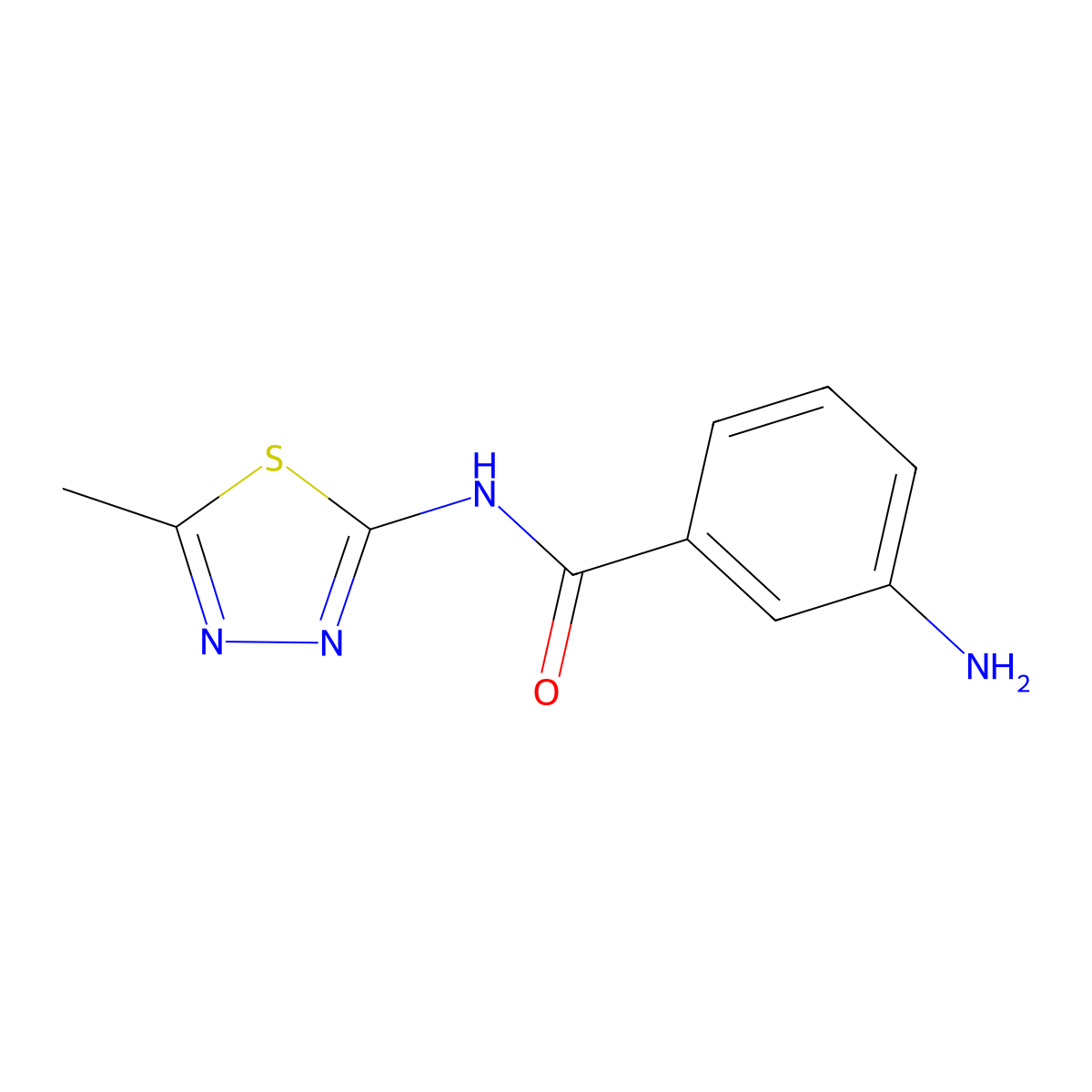 3-amino-N-(5-methyl-1,3,4-thiadiazol-2-yl)benzamide molecular structure, CAS 1189749-65-2