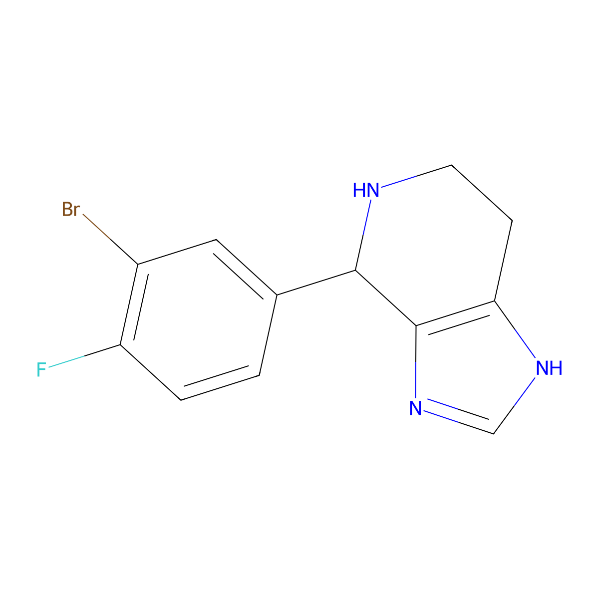 4-(3-bromo-4-fluorophenyl)-4,5,6,7-tetrahydro-3H-imidazo[4,5-c]pyridine molecular structure, CAS 1189749-66-3