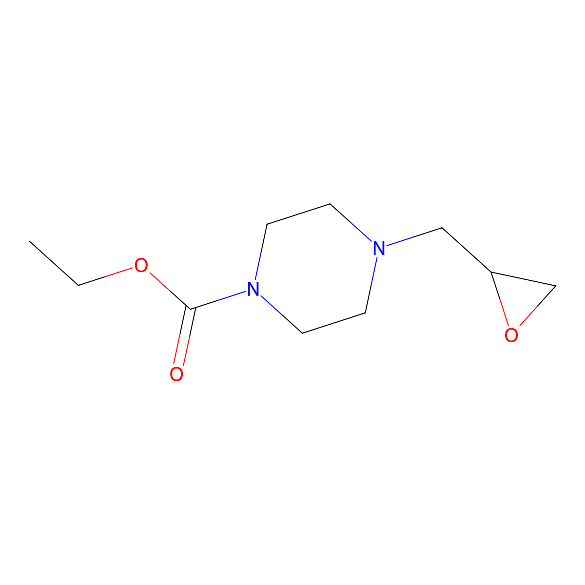 1-Piperazinecarboxylic acid, 4-(2-oxiranylmethyl)-, ethyl ester molecular structure, CAS 1189749-67-4