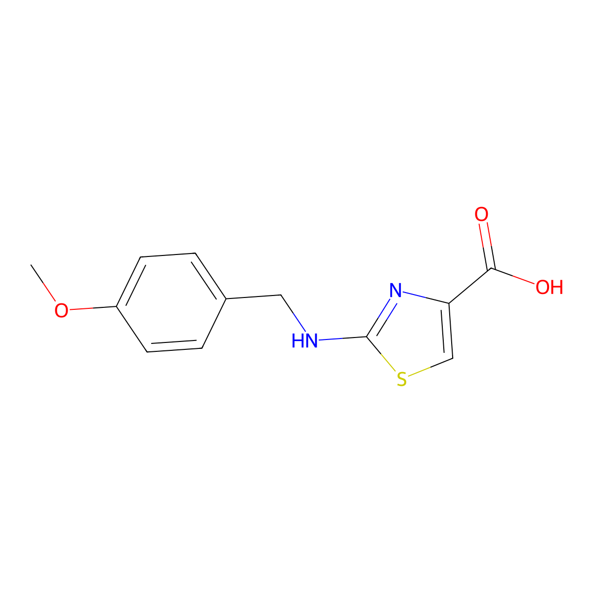 2-[(4-Methoxybenzyl)amino]-1,3-thiazole-4-carboxylic acid molecular structure, CAS 1189749-81-2