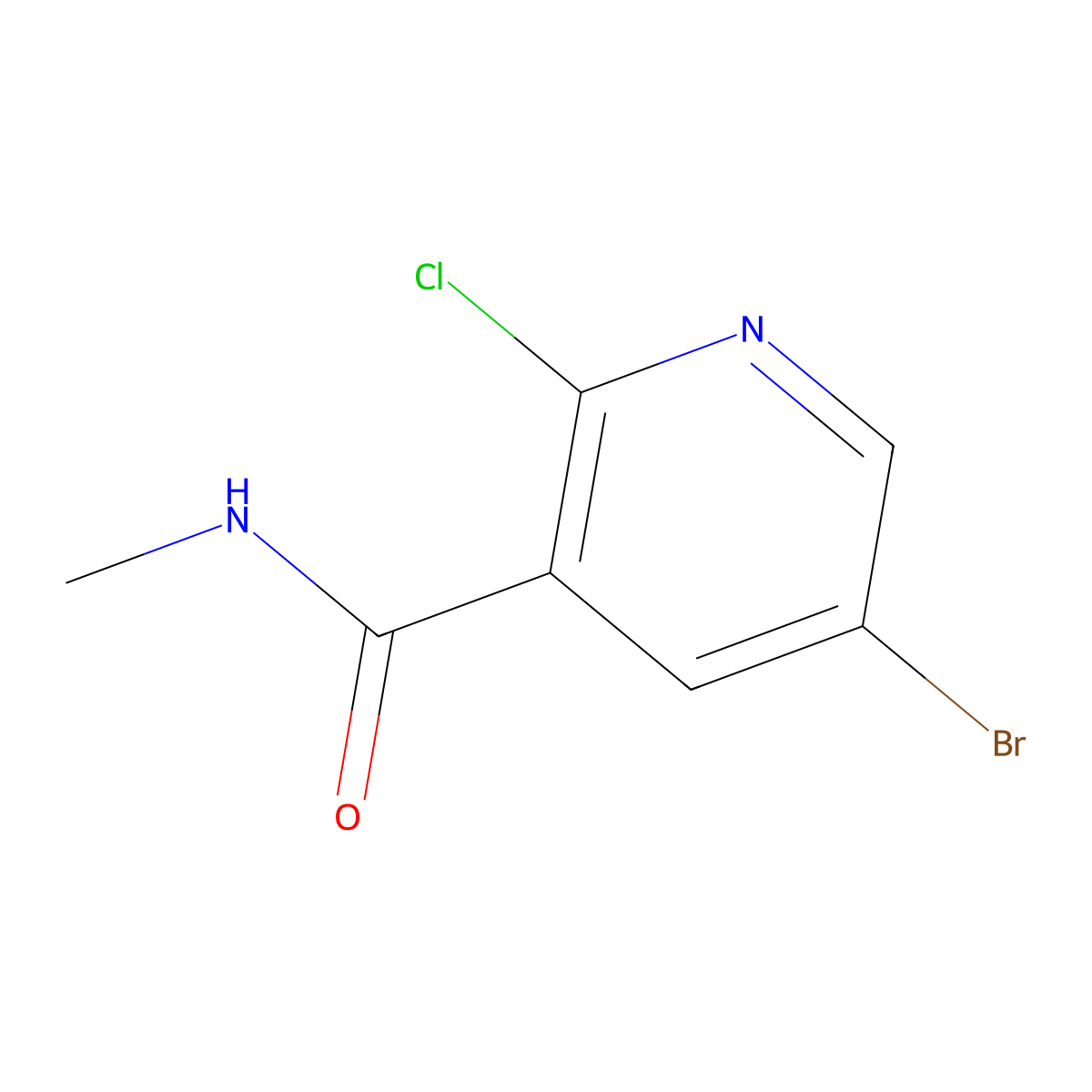 5-bromo-2-chloro-N-methylpyridine-3-carboxamide molecular structure, CAS 1189749-84-5