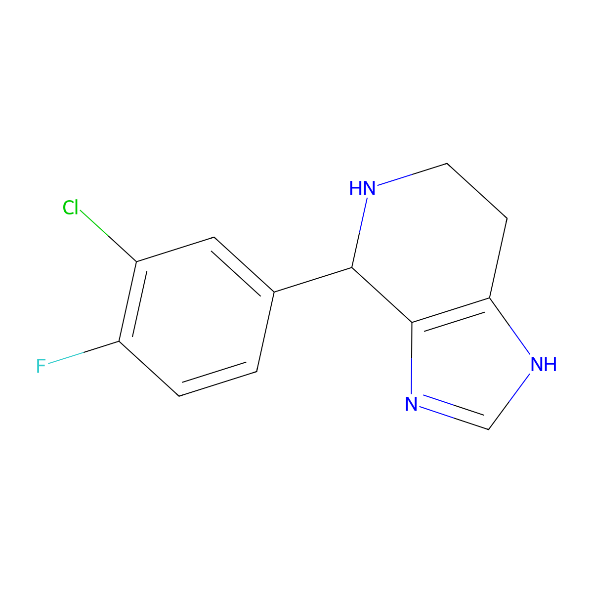 4-(3-chloro-4-fluorophenyl)-4,5,6,7-tetrahydro-3H-imidazo[4,5-c]pyridine molecular structure, CAS 1189749-85-6