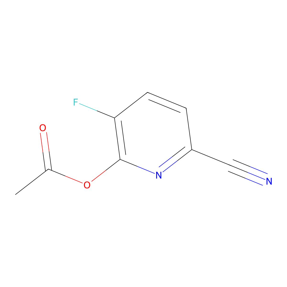6-Cyano-3-fluoropyridin-2-yl acetate molecular structure, CAS 1189757-54-7