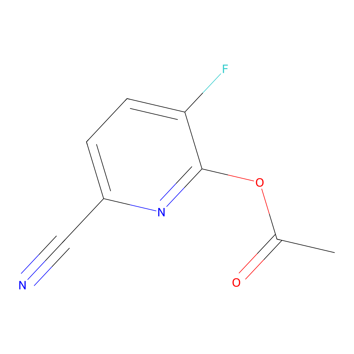 6-Cyano-3-fluoropyridin-2-yl acetate molecular structure, CAS 1189757-54-7