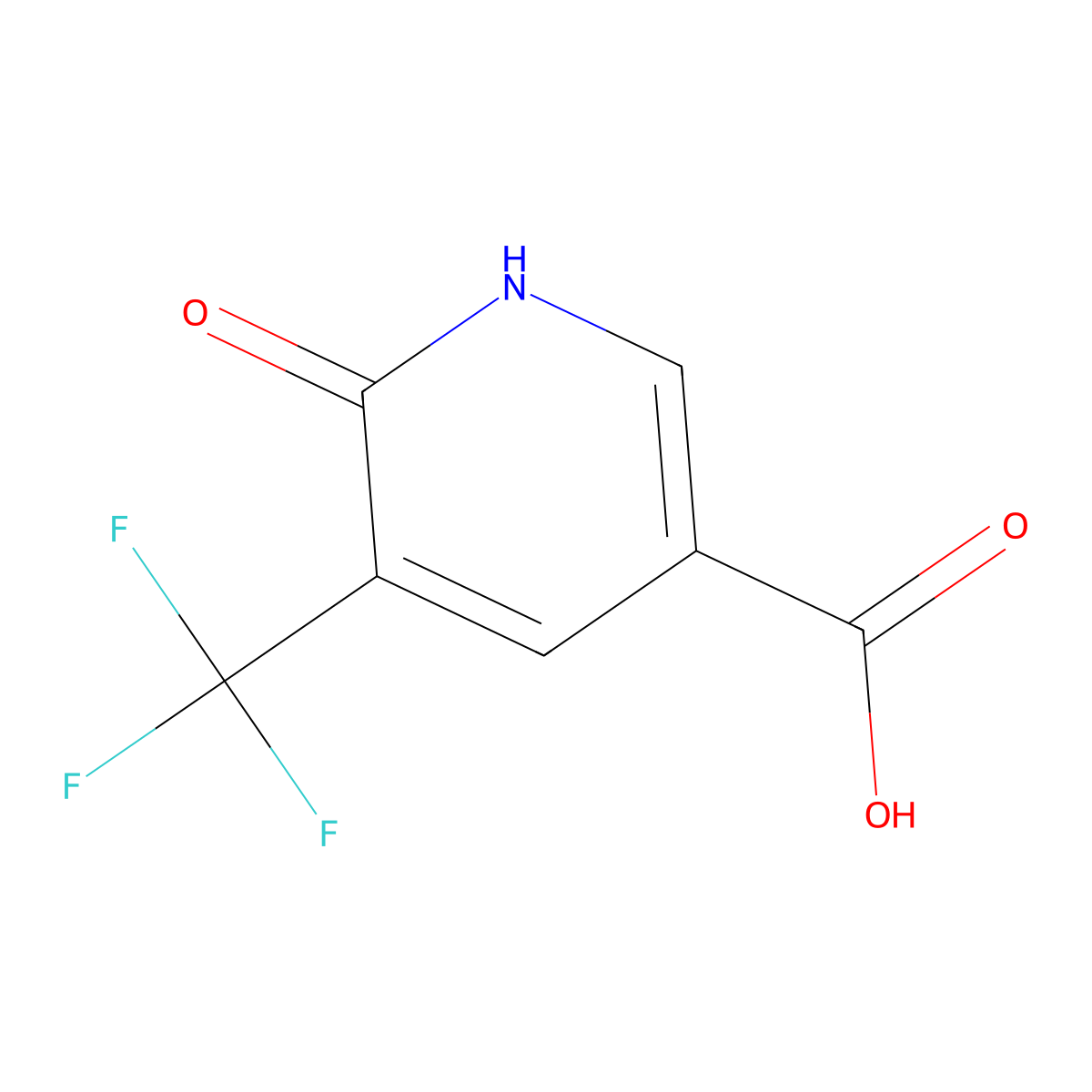 6-Oxo-5-(trifluoromethyl)-1,6-dihydropyridine-3-carboxylic acid molecular structure, CAS 1189757-60-5