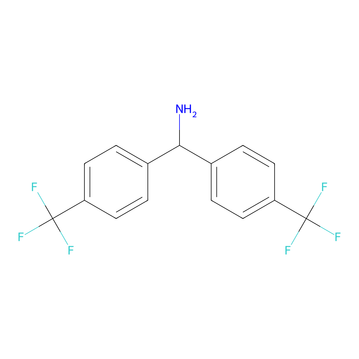 1,1-Bis[4-(trifluoromethyl)phenyl]methanamine molecular structure, CAS 1189760-08-4