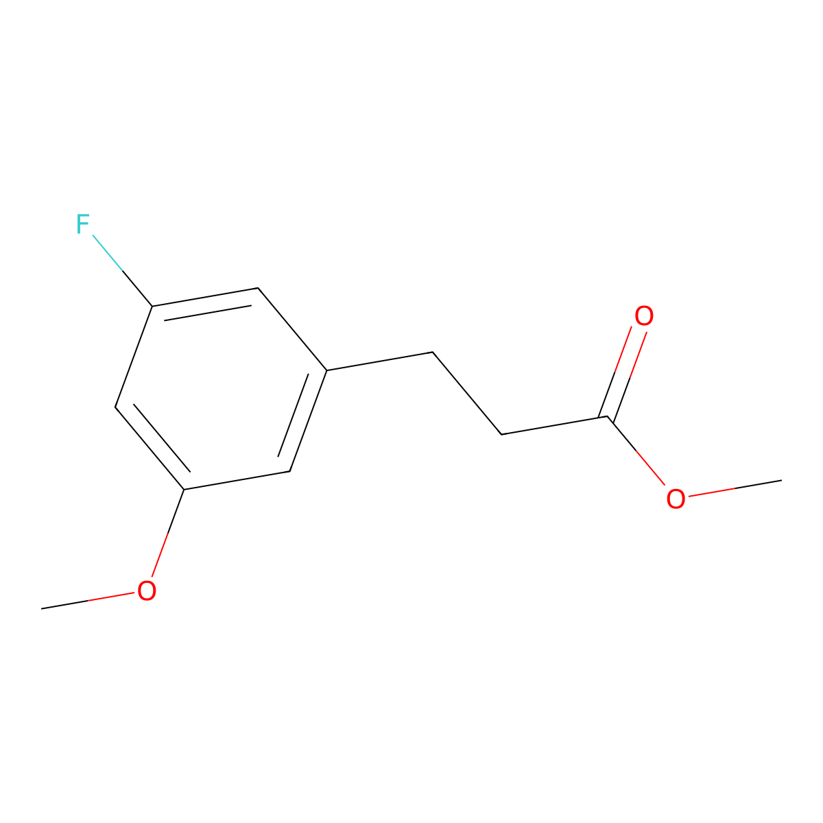 Methyl 3-(3-fluoro-5-methoxyphenyl)propanoate molecular structure, CAS 1189760-57-3