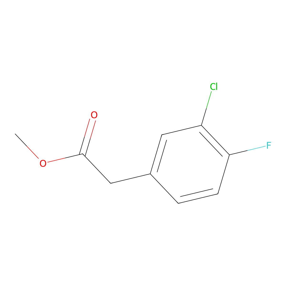 (3-Chloro-4-fluoro-phenyl)-acetic acid methyl ester molecular structure, CAS 1189770-43-1