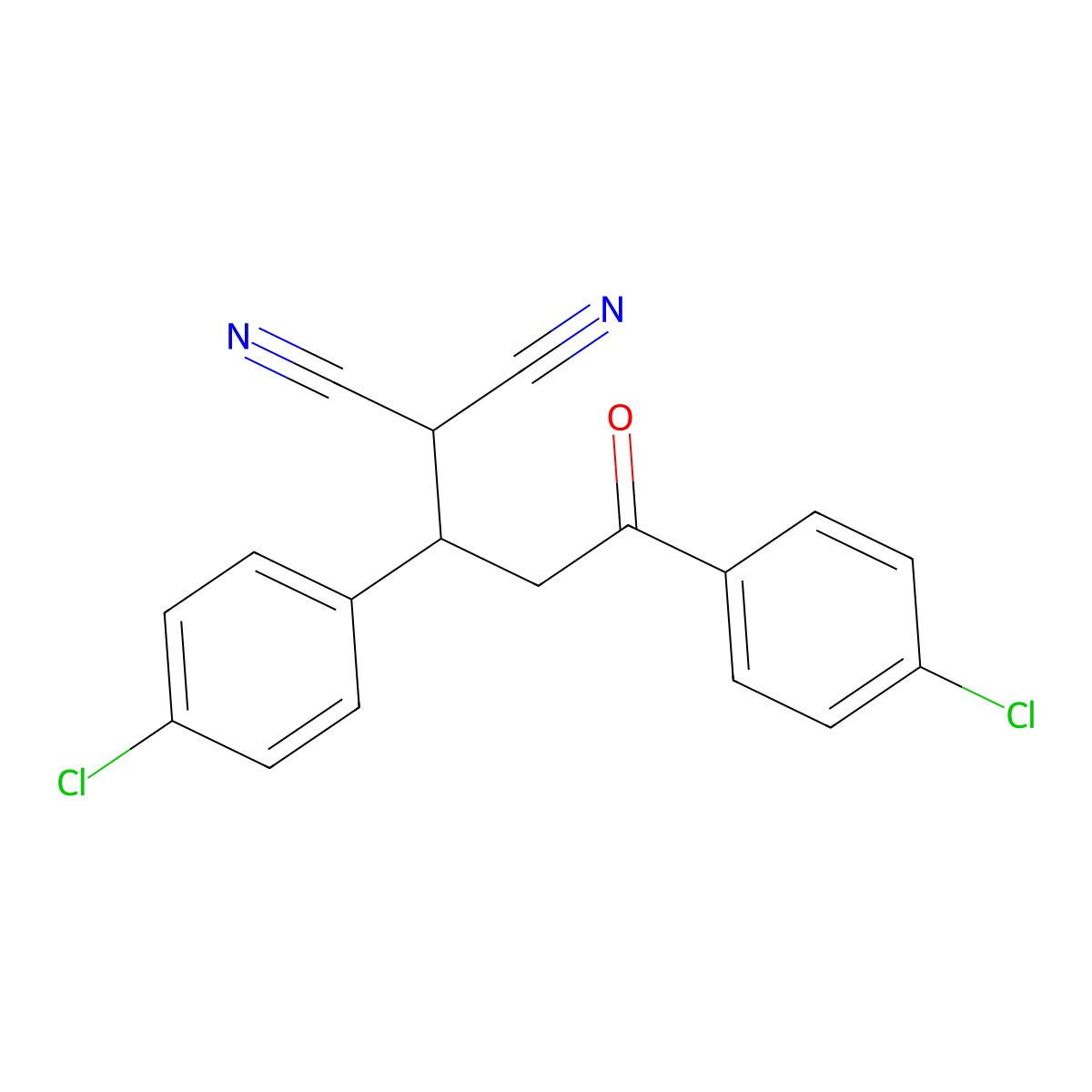 2-[1,3-Bis(4-chlorophenyl)-3-oxopropyl]propanedinitrile molecular structure, CAS 1189770-76-0
