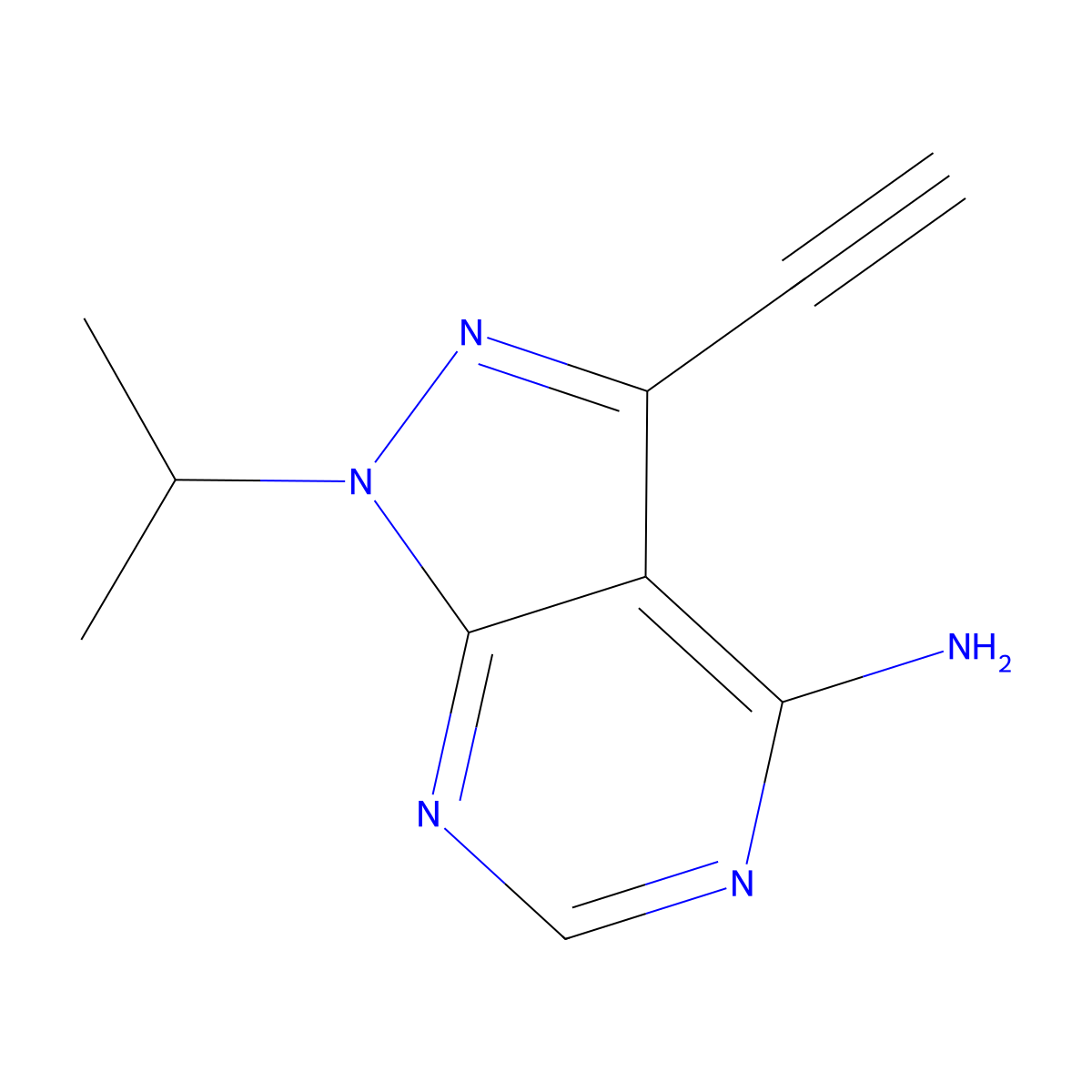 3-Ethynyl-1-(1-methylethyl)-1H-pyrazolo[3,4-d]pyrimidin-4-amine molecular structure, CAS 1189793-01-8