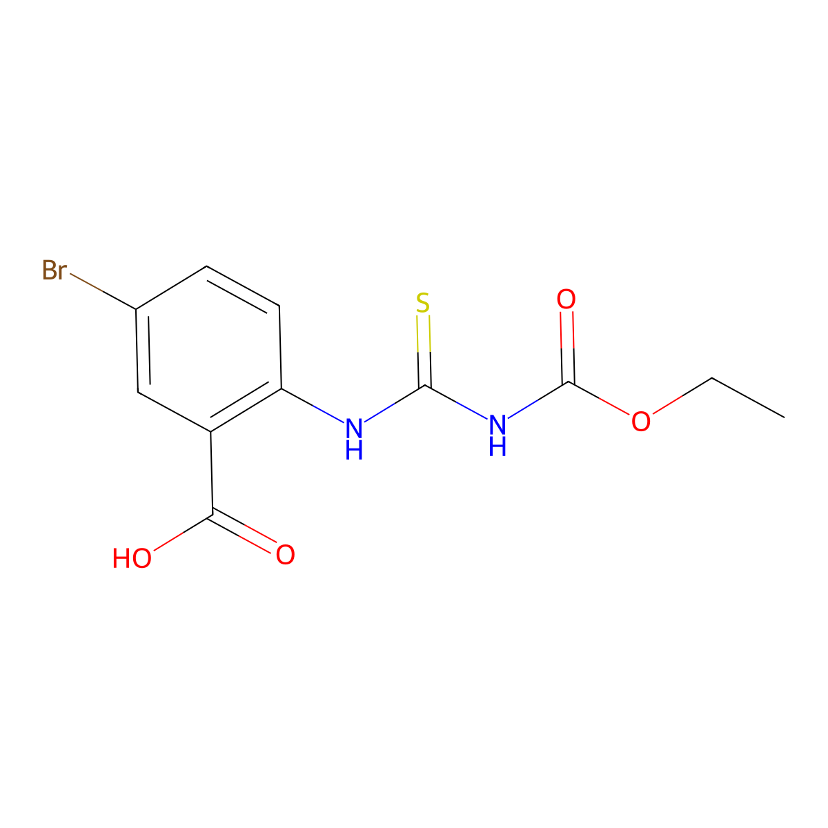 5-Bromo-2-(3-(ethoxycarbonyl)thioureido)benzoic acid molecular structure, CAS 1189797-80-5