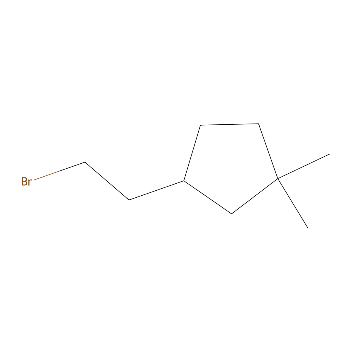 3-(2-Bromoethyl)-1,1-dimethylcyclopentane molecular structure, CAS 1189799-82-3