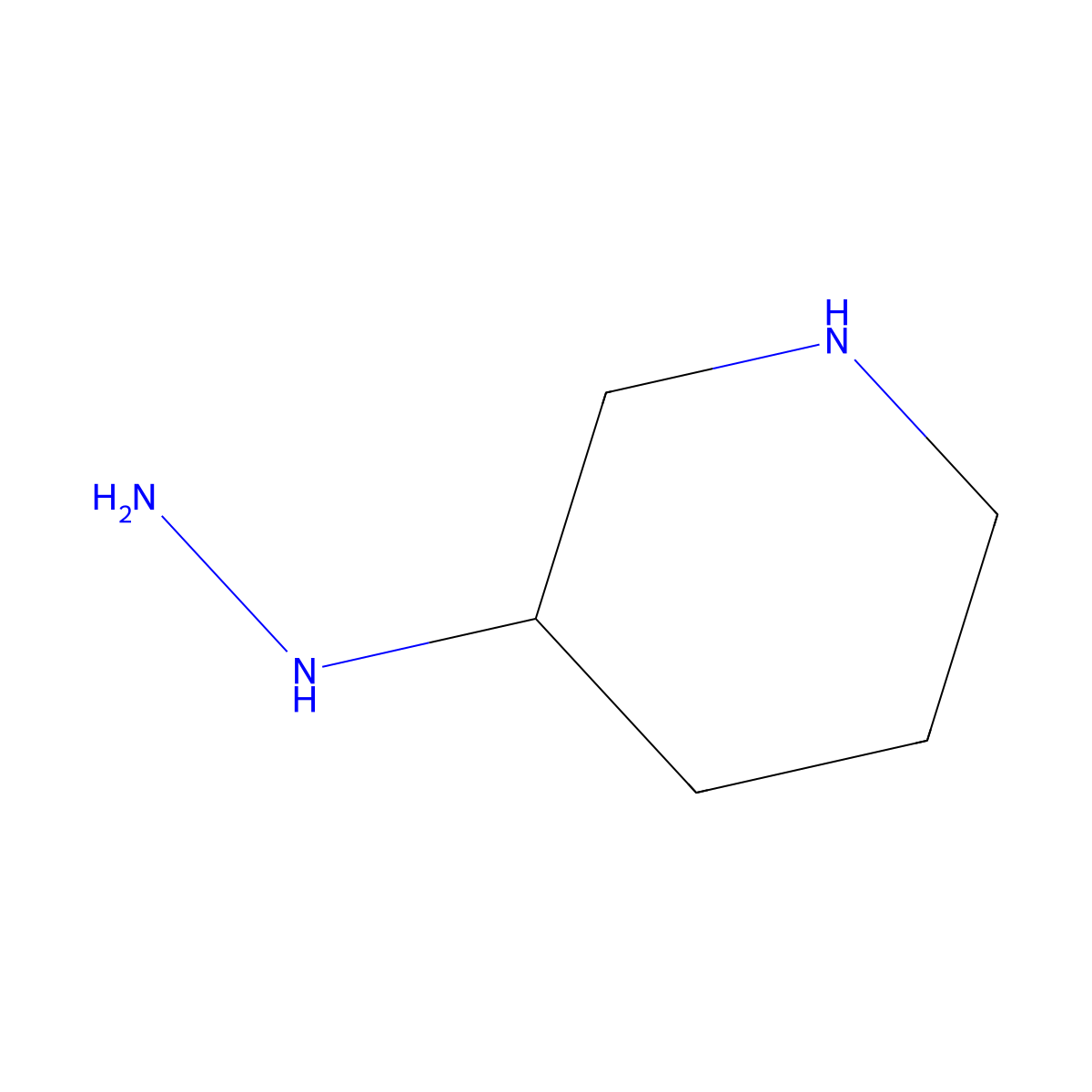 3-Hydrazinylpiperidine molecular structure, CAS 1189808-26-1