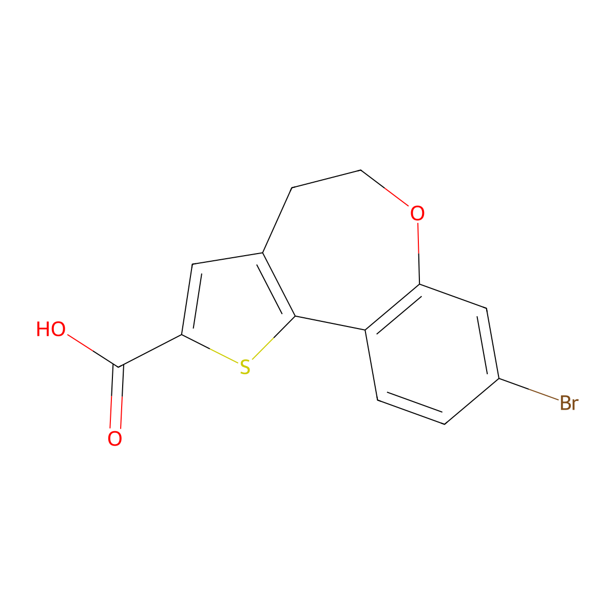 8-Bromo-4,5-dihydrobenzo[b]thieno[2,3-d]oxepine-2-carboxylic acid molecular structure, CAS 1189815-77-7