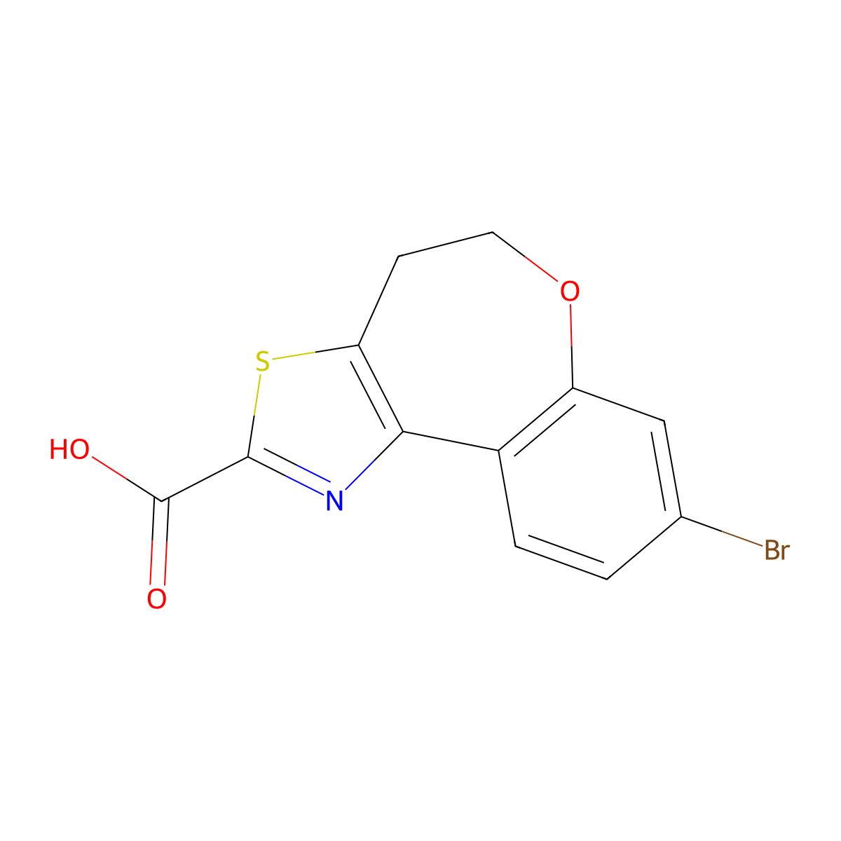 8-Bromo-4,5-dihydrobenzo[2,3]oxepino[4,5-d]thiazole-2-carboxylic acid molecular structure, CAS 1189815-93-7