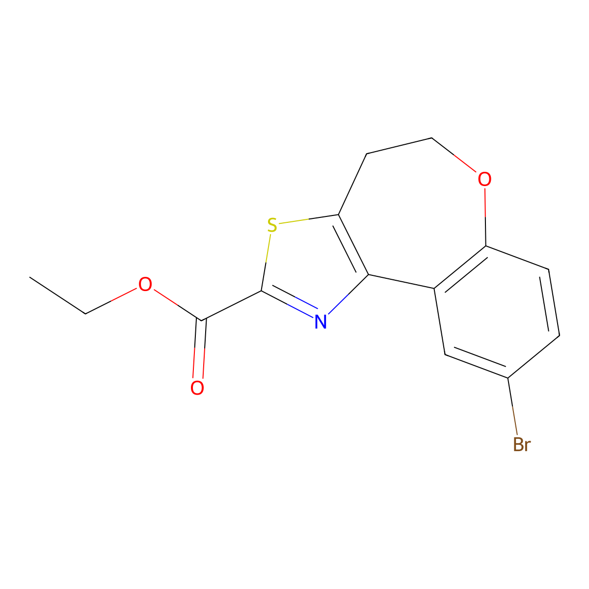 Ethyl 9-bromo-4,5-dihydrobenzo[2,3]oxepino[4,5-D]thiazole-2-carboxylate molecular structure, CAS 1189817-31-9