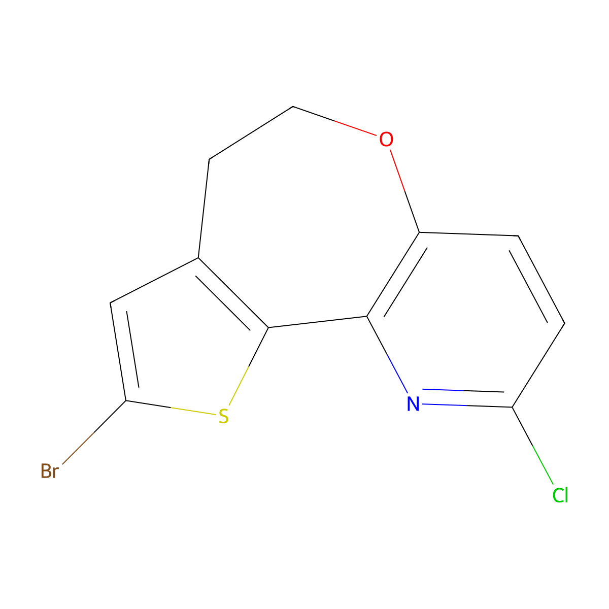 9-Bromo-2-chloro-6,7-dihydrothieno[2',3':4,5]oxepino[3,2-b]pyridine molecular structure, CAS 1189817-65-9