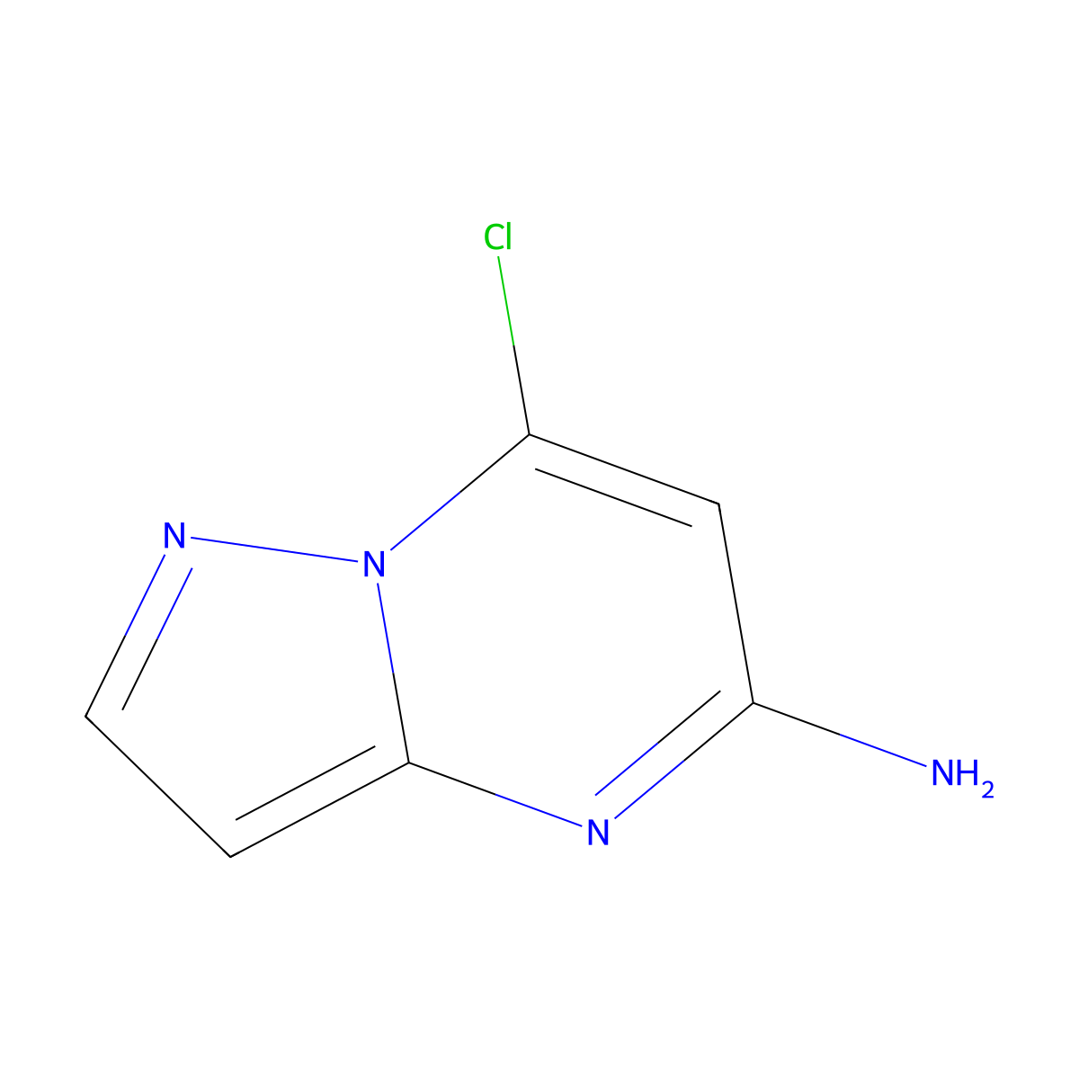 7-Chloropyrazolo[1,5-a]pyrimidin-5-amine molecular structure, CAS 1189852-04-7