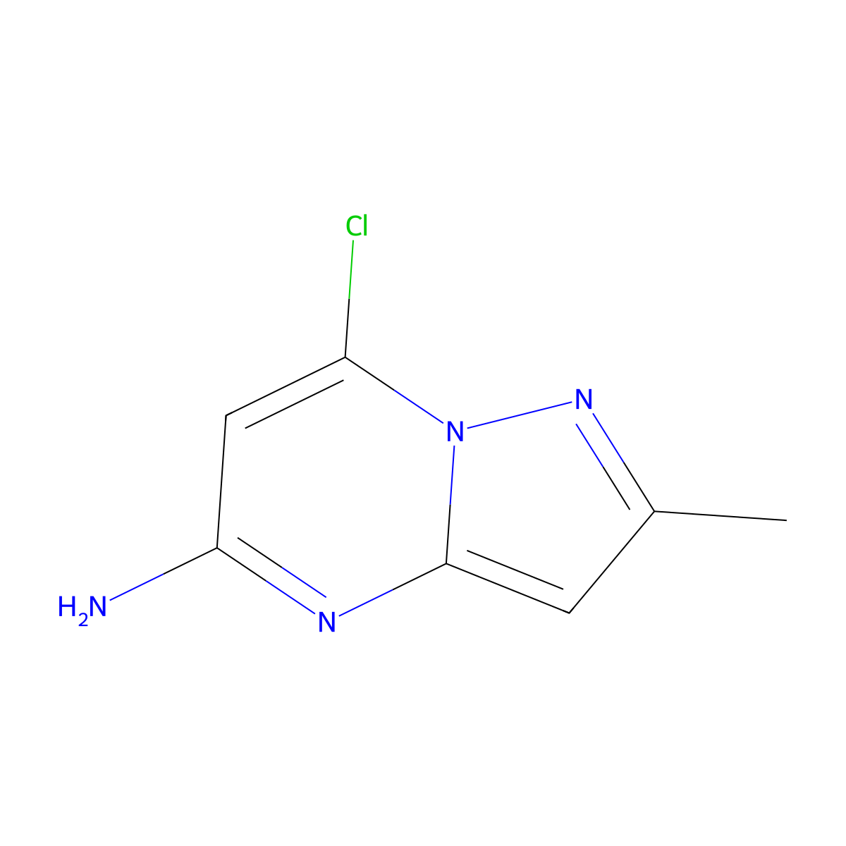 7-Chloro-2-methylpyrazolo(1,5-a)pyrimidin-5-amine molecular structure, CAS 1189852-05-8