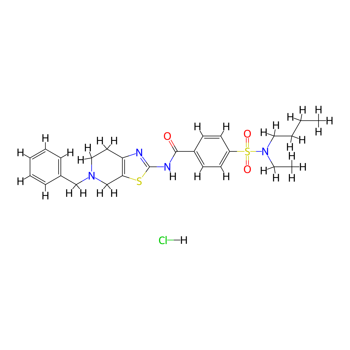 N-(5-benzyl-4,5,6,7-tetrahydrothiazolo[5,4-c]pyridin-2-yl)-4-(N-butyl-N-ethylsulfamoyl)benzamide hydrochloride molecular structure, CAS 1189854-49-6