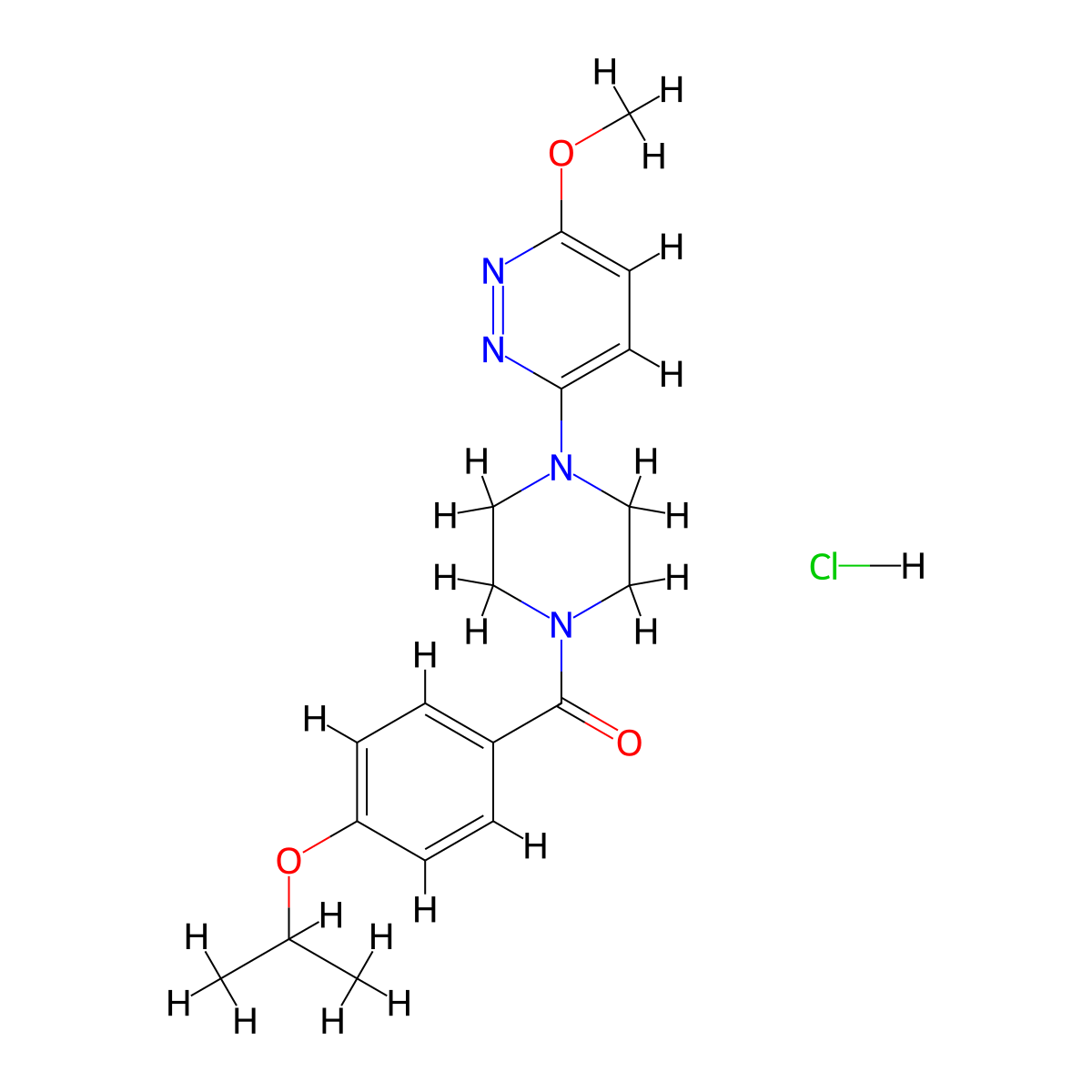 (4-Isopropoxyphenyl)(4-(6-methoxypyridazin-3-yl)piperazin-1-yl)methanone hydrochloride molecular structure, CAS 1189854-85-0
