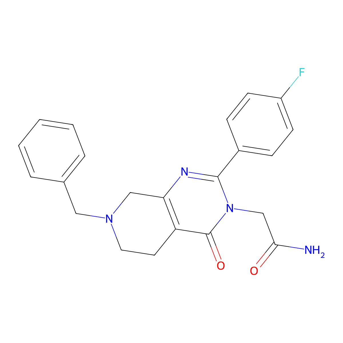 2-[7-benzyl-2-(4-fluorophenyl)-4-oxo-3H,4H,5H,6H,7H,8H-pyrido[3,4-d]pyrimidin-3-yl]acetamide molecular structure, CAS 1189854-98-5