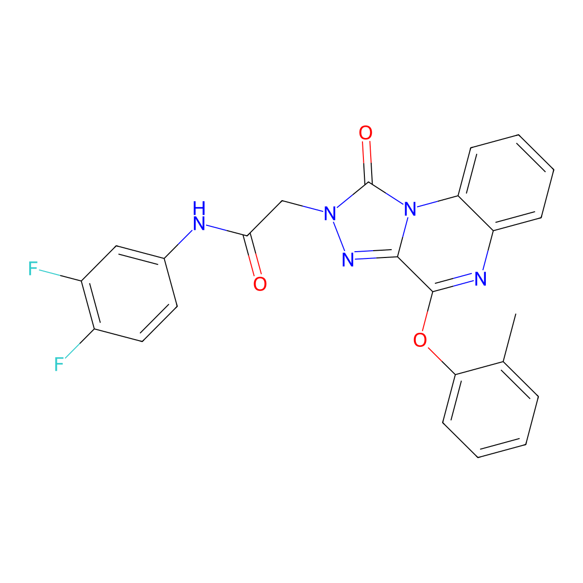 N-(3,4-difluorophenyl)-2-(1-oxo-4-(o-tolyloxy)-[1,2,4]triazolo[4,3-a]quinoxalin-2(1H)-yl)acetamide molecular structure, CAS 1189855-41-1