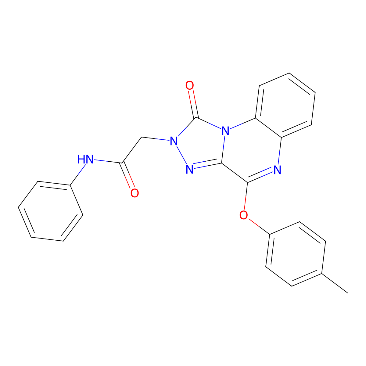 2-[4-(4-methylphenoxy)-1-oxo-1H,2H-[1,2,4]triazolo[4,3-a]quinoxalin-2-yl]-N-phenylacetamide molecular structure, CAS 1189855-89-7