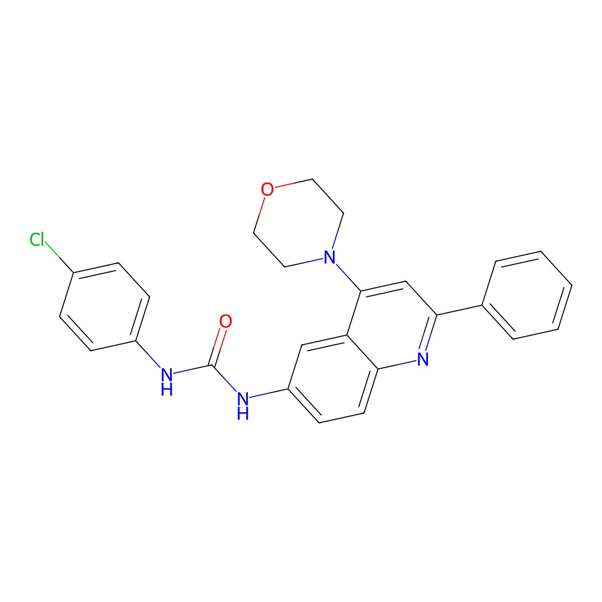 1-(4-Chlorophenyl)-3-[4-(morpholin-4-yl)-2-phenylquinolin-6-yl]urea molecular structure, CAS 1189856-26-5