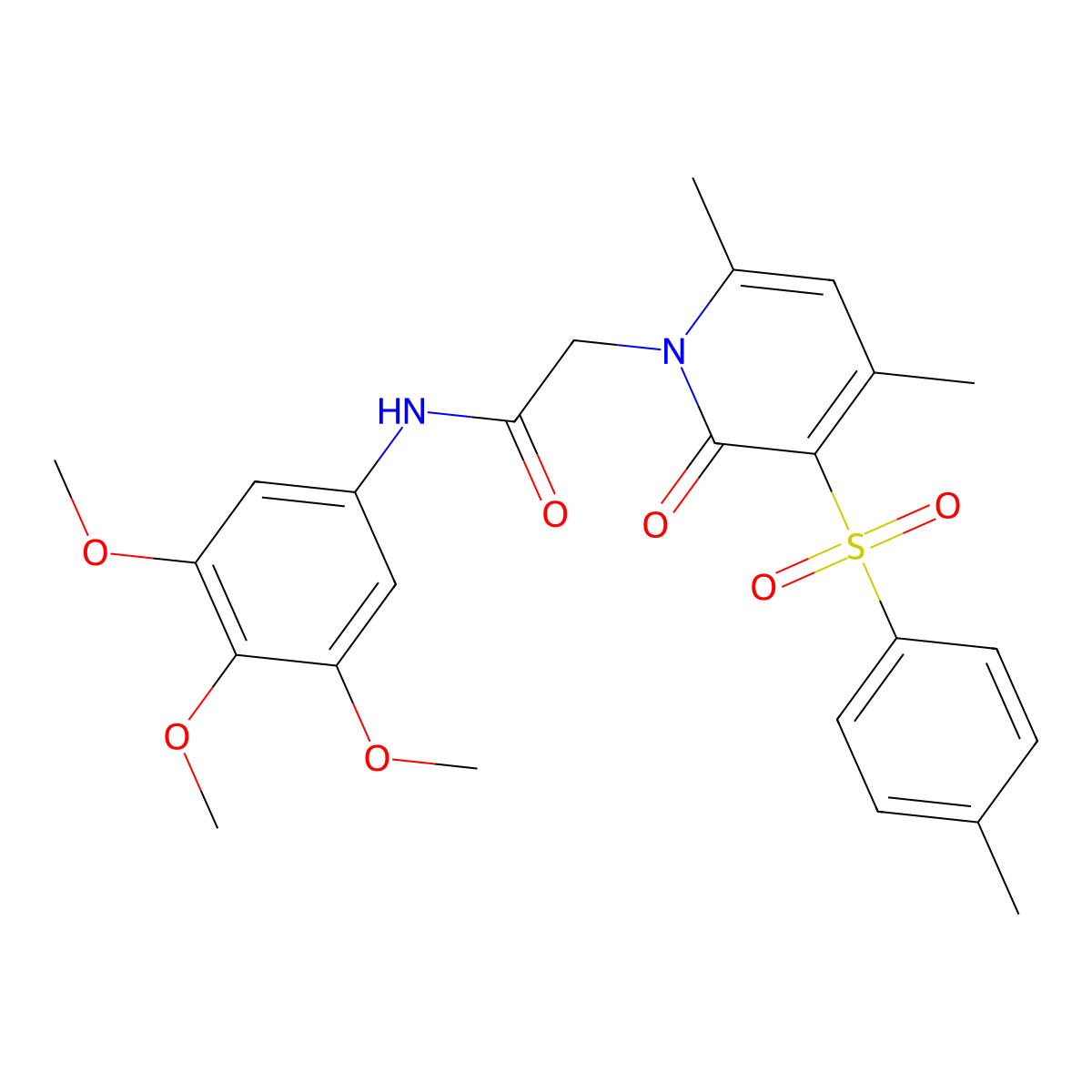 2-(4,6-dimethyl-2-oxo-3-tosylpyridin-1(2H)-yl)-N-(3,4,5-trimethoxyphenyl)acetamide molecular structure, CAS 1189857-00-8