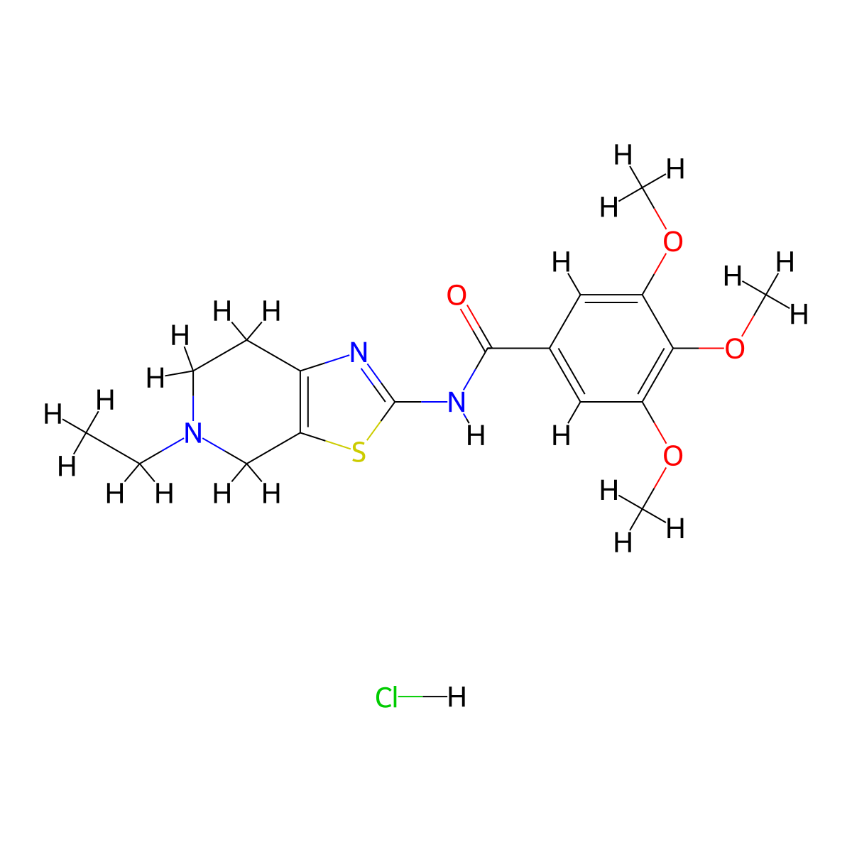N-(5-ethyl-4,5,6,7-tetrahydrothiazolo[5,4-c]pyridin-2-yl)-3,4,5-trimethoxybenzamide hydrochloride molecular structure, CAS 1189857-17-7