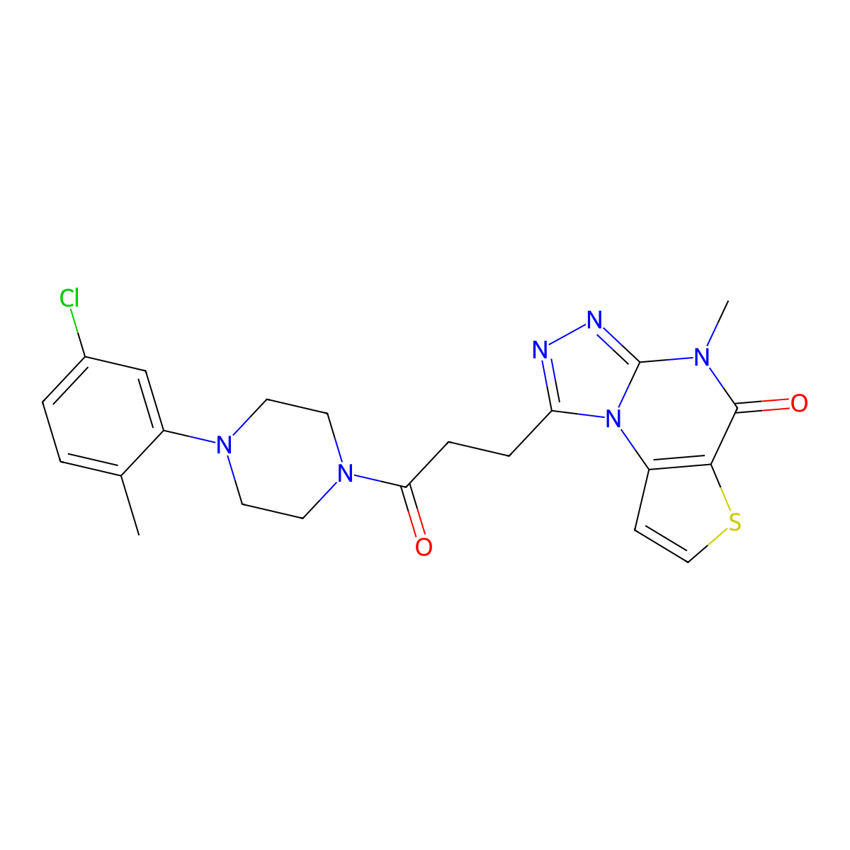 1-(3-(4-(5-chloro-2-methylphenyl)piperazin-1-yl)-3-oxopropyl)-4-methylthieno[2,3-e][1,2,4]triazolo[4,3-a]pyrimidin-5(4H)-one molecular structure, CAS 1189857-90-6