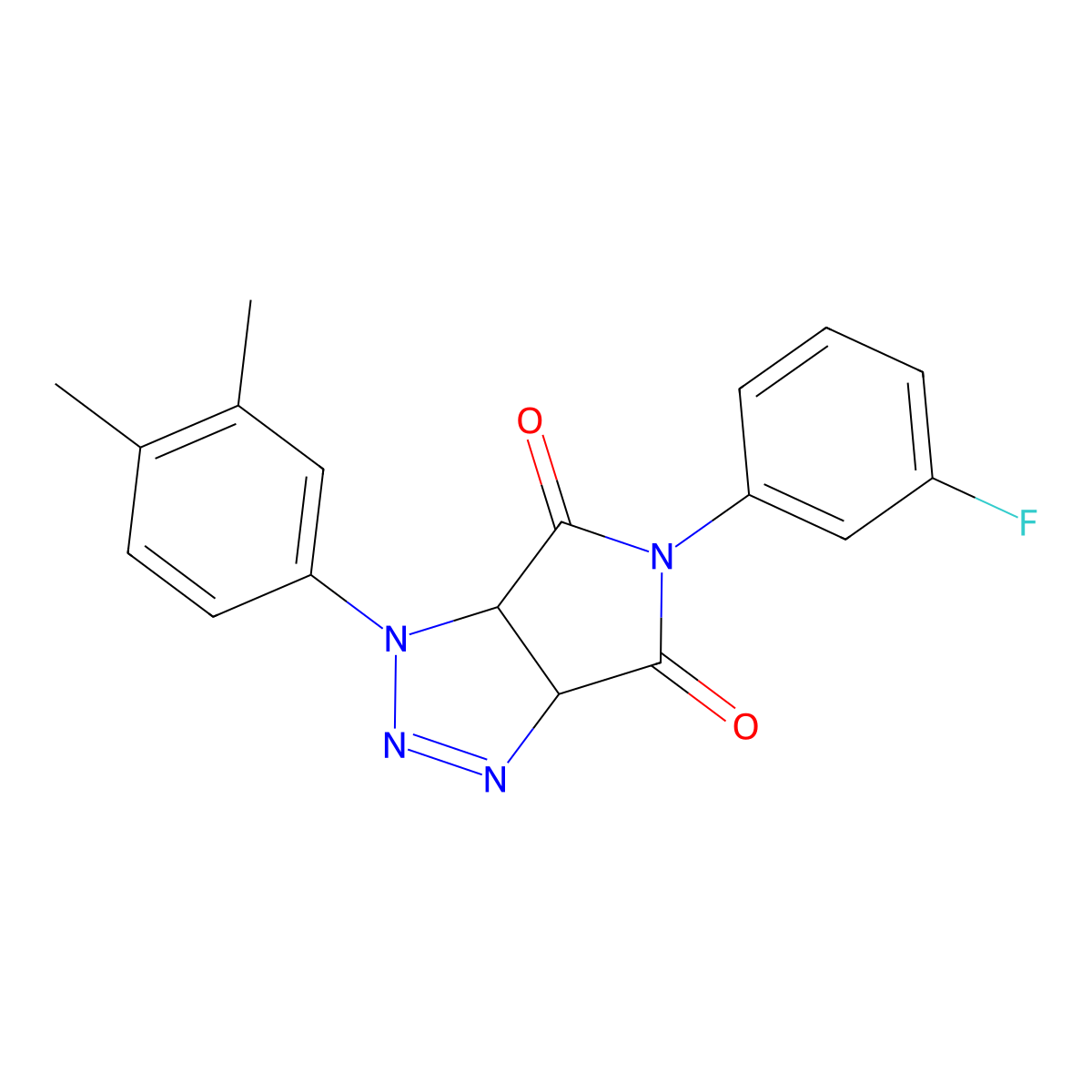 1-(3,4-dimethylphenyl)-5-(3-fluorophenyl)-1H,3aH,4H,5H,6H,6aH-pyrrolo[3,4-d][1,2,3]triazole-4,6-dione molecular structure, CAS 1189858-04-5