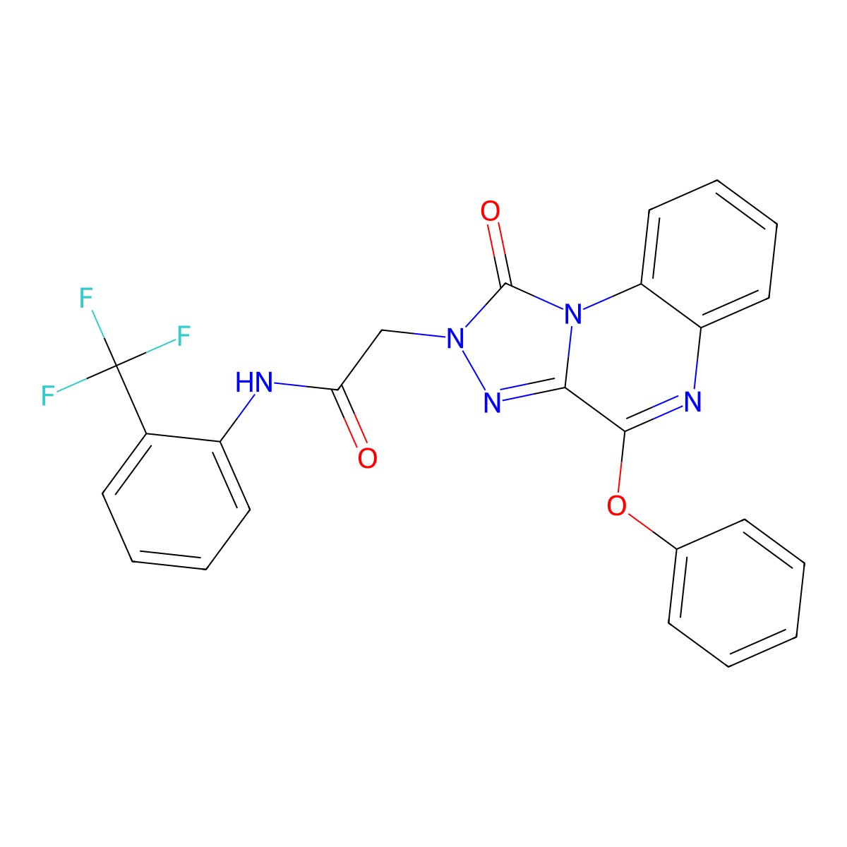 2-{1-Oxo-4-phenoxy-1H,2H-[1,2,4]triazolo[4,3-A]quinoxalin-2-YL}-N-[2-(trifluoromethyl)phenyl]acetamide molecular structure, CAS 1189858-98-7