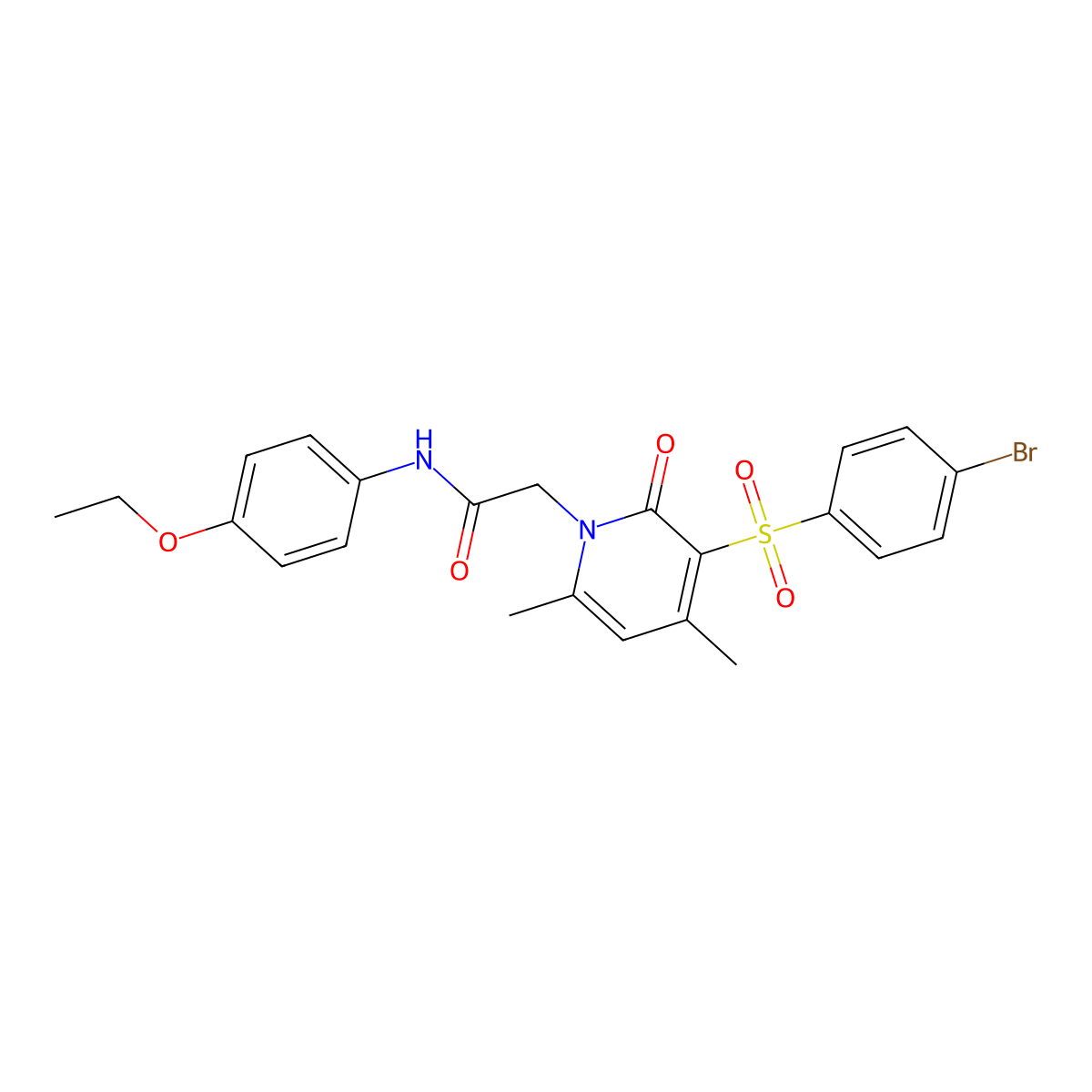 2-(3-((4-bromophenyl)sulfonyl)-4,6-dimethyl-2-oxopyridin-1(2H)-yl)-N-(4-ethoxyphenyl)acetamide molecular structure, CAS 1189859-84-4