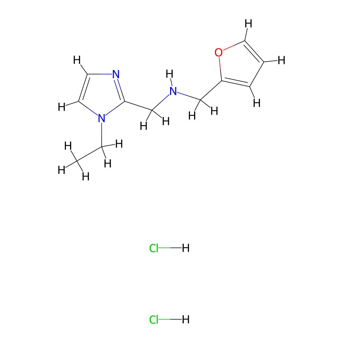 [(1-Ethyl-1H-imidazol-2-yl)methyl](2-furylmethyl)-amine dihydrochloride molecular structure, CAS 1189861-11-7