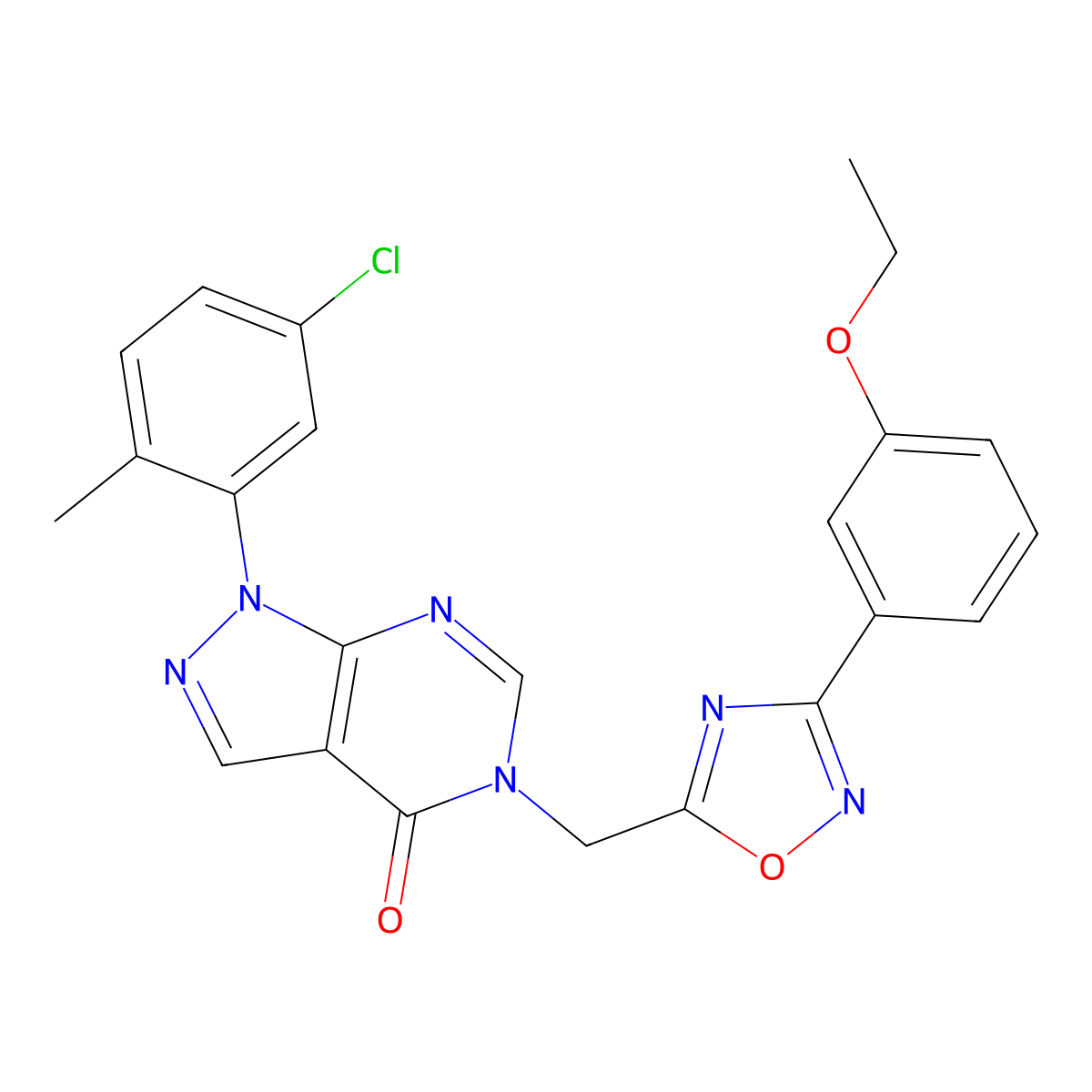 N-(2-chlorophenyl)-3-(3-methyl-4-pyrrolidin-1-ylisoxazolo[5,4-d]pyrimidin-6-yl)propanamide molecular structure, CAS 1189861-88-8