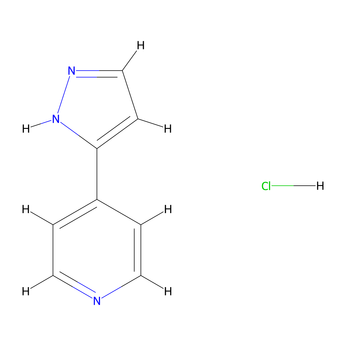 4-(1H-Pyrazol-3-YL)pyridine hydrochloride molecular structure, CAS 1189862-04-1