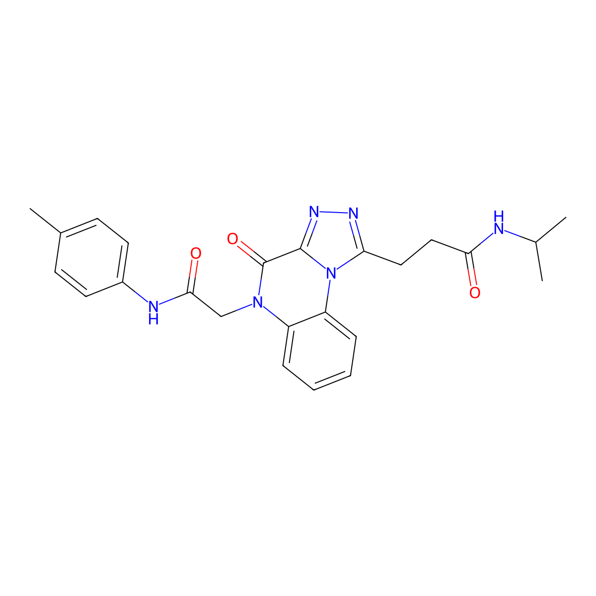 3-(5-{[(4-methylphenyl)carbamoyl]methyl}-4-oxo-4H,5H-[1,2,4]triazolo[4,3-a]quinoxalin-1-yl)-N-(propan-2-yl)propanamide molecular structure, CAS 1189862-50-7