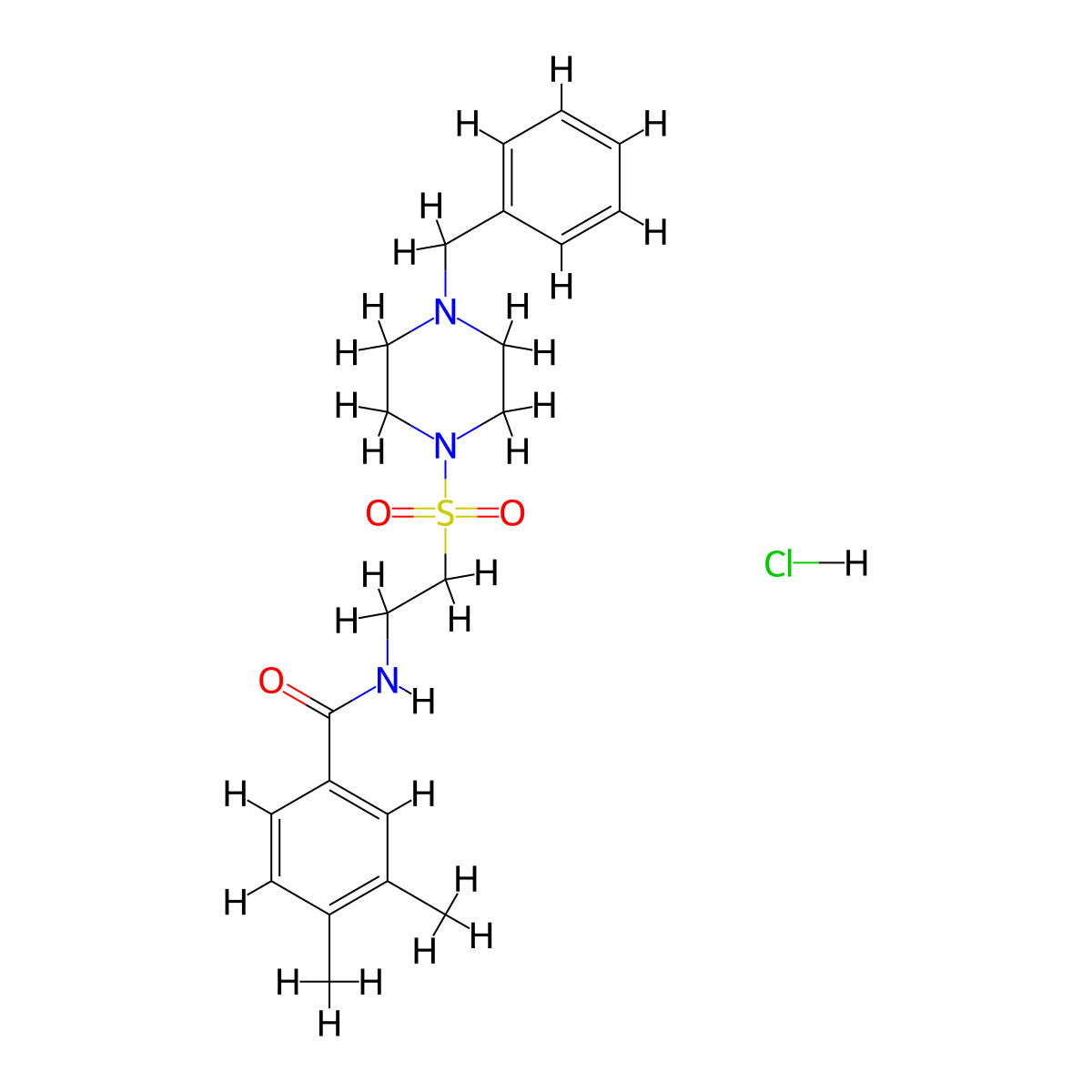 N-(2-((4-benzylpiperazin-1-yl)sulfonyl)ethyl)-3,4-dimethylbenzamide hydrochloride molecular structure, CAS 1189862-64-3